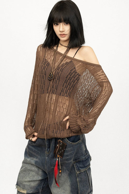 Sheer Mesh Knit Sweater