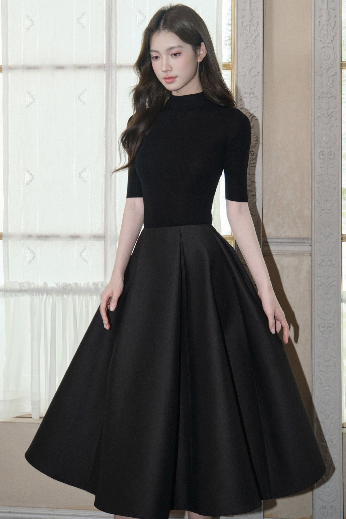 Wool Blend Half-Sleeve Base Layer Top