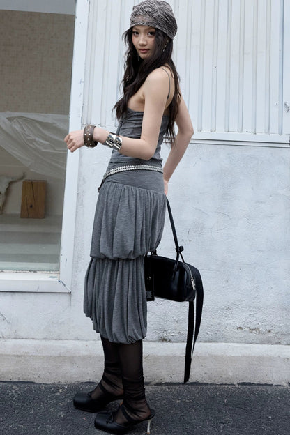Completo vintage in maglia plissettata