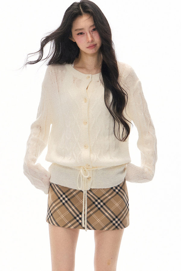 Early Autumn Knit Cardigan and Skirt Set-Up