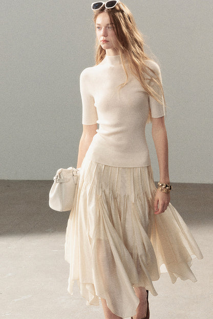 Conjunto de chaqueta y top de capa base de punto