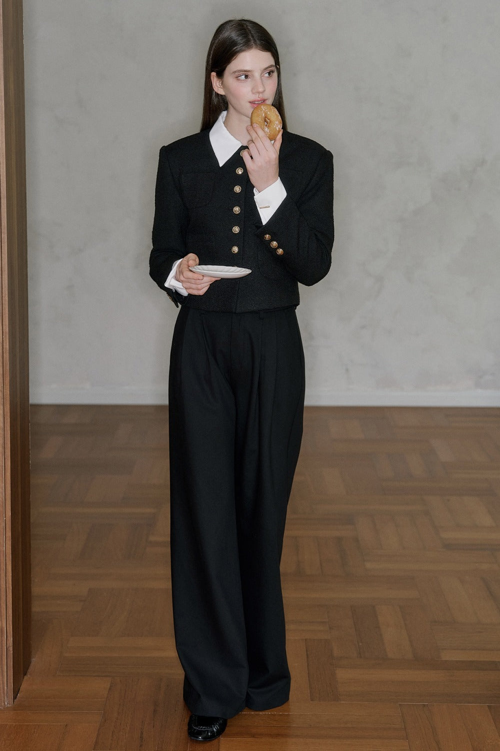 Pantaloni drappeggiati a vita alta