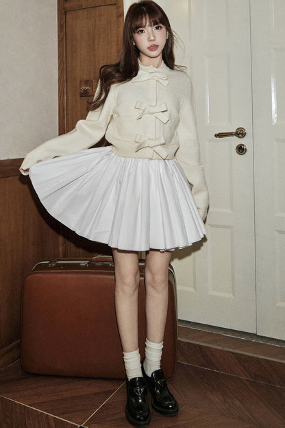 Bow Tie Long-Sleeve Cardigan