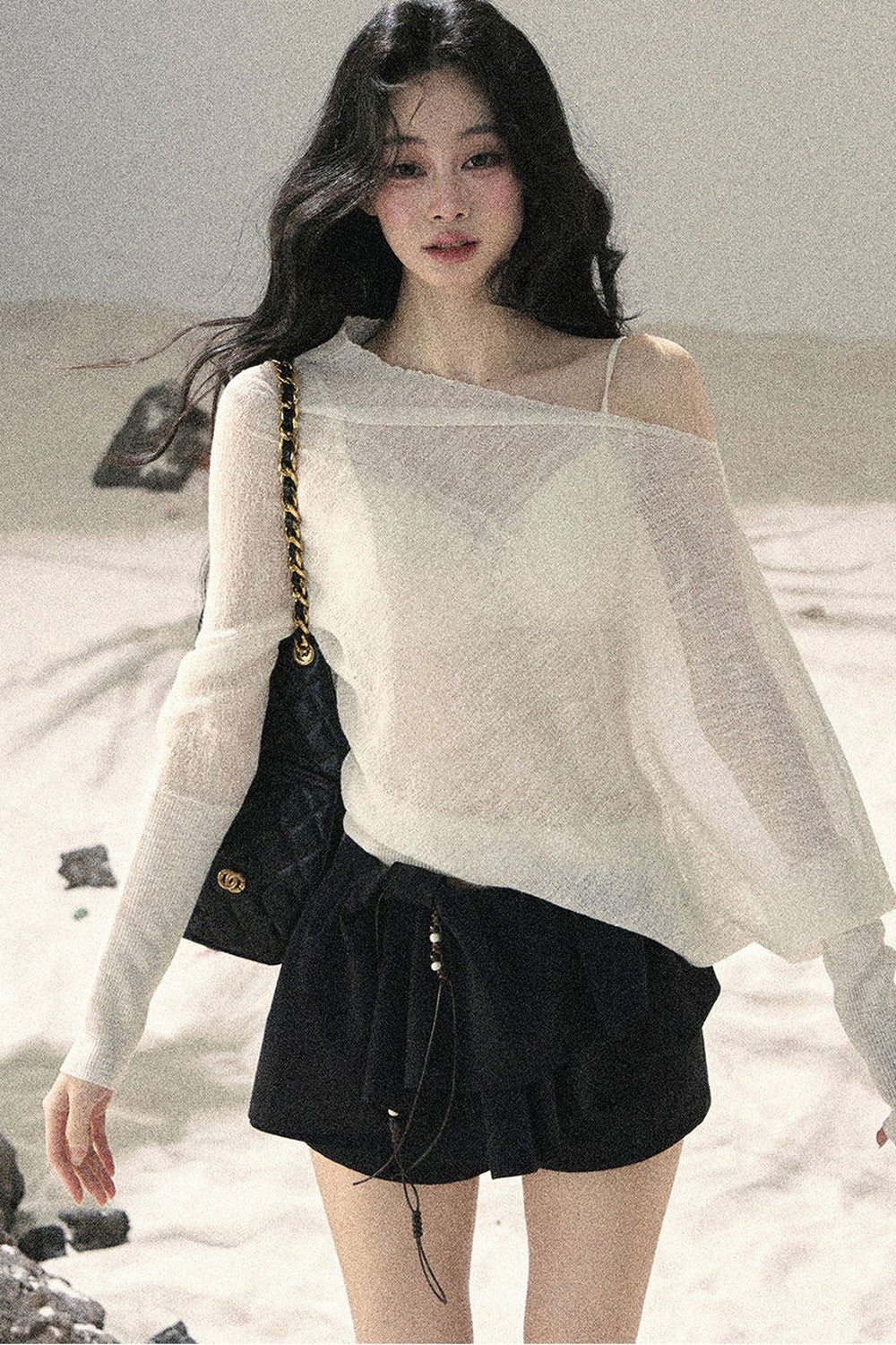Conjunto de Top Hazy Mist Sin Hombros
