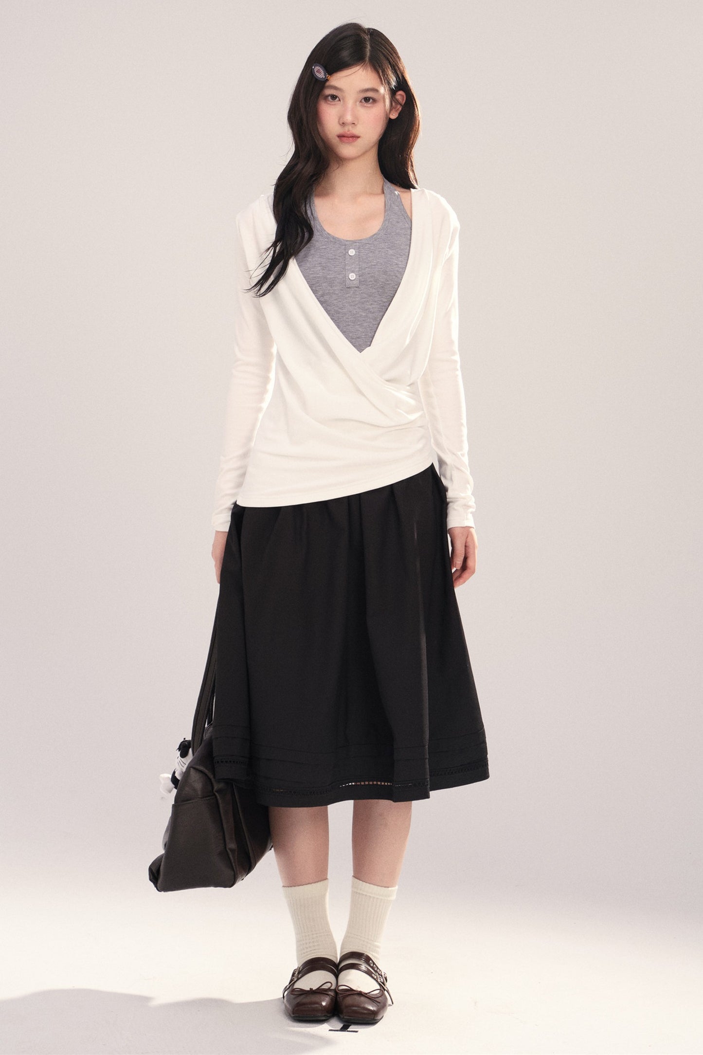 Layered-Look Long-Sleeve Top