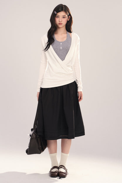 Layered-Look Long-Sleeve Top