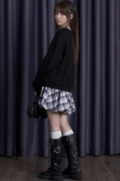 Bowknot Knitted Layered-Look Dress