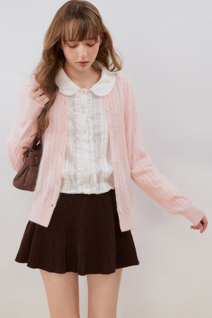 Ruffled Gathered Doll Collar Blouse