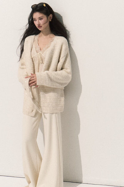 Cardigan en maille à sequins scintillants