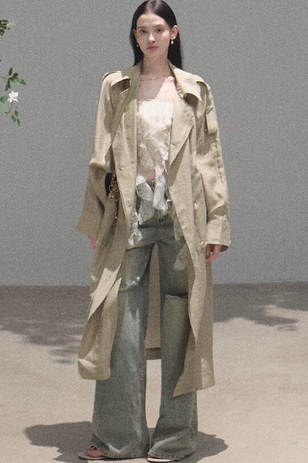 Vintage Distressed Ripped Denim Long Pants
