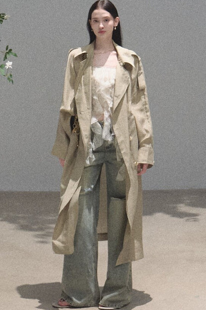 Vintage Distressed Ripped Denim Long Pants