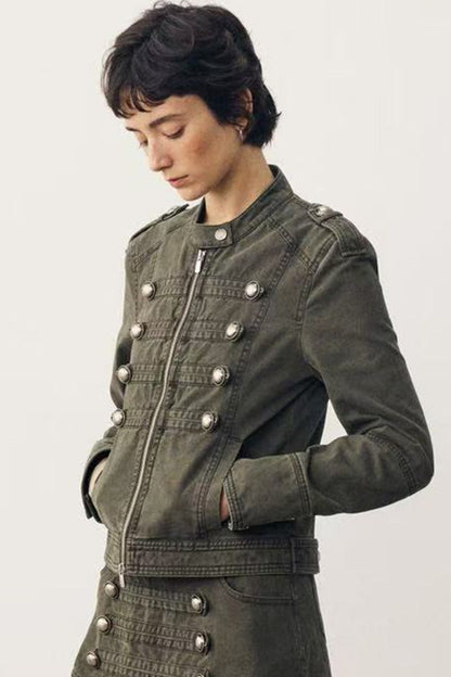 Retro Washed Double-Breasted Jacket
