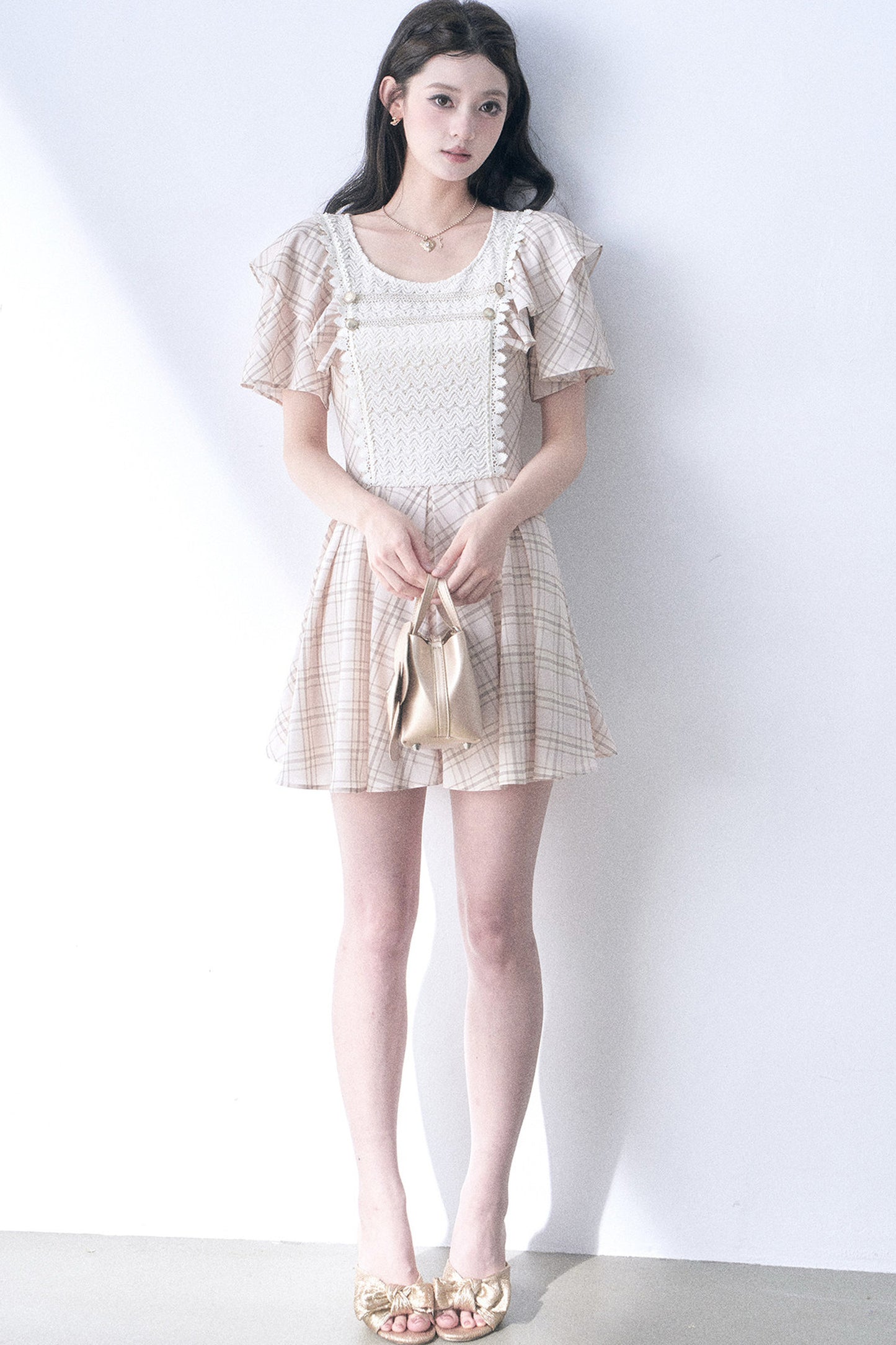Retro Knit Plaid Dress