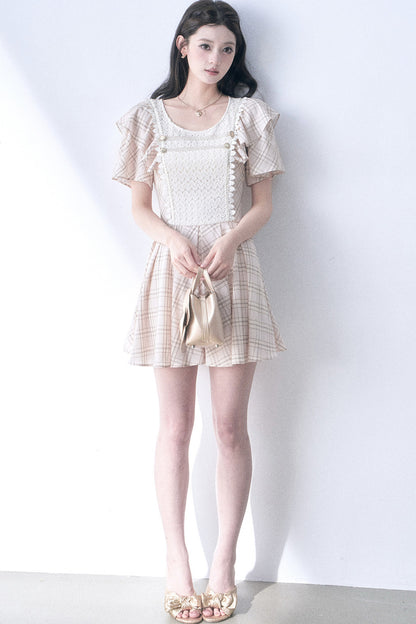 Retro Knit Plaid Dress