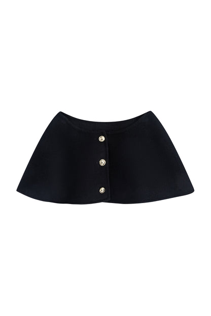 Black Long-Sleeve Base Shirt and Knitted Skirt Set-Up