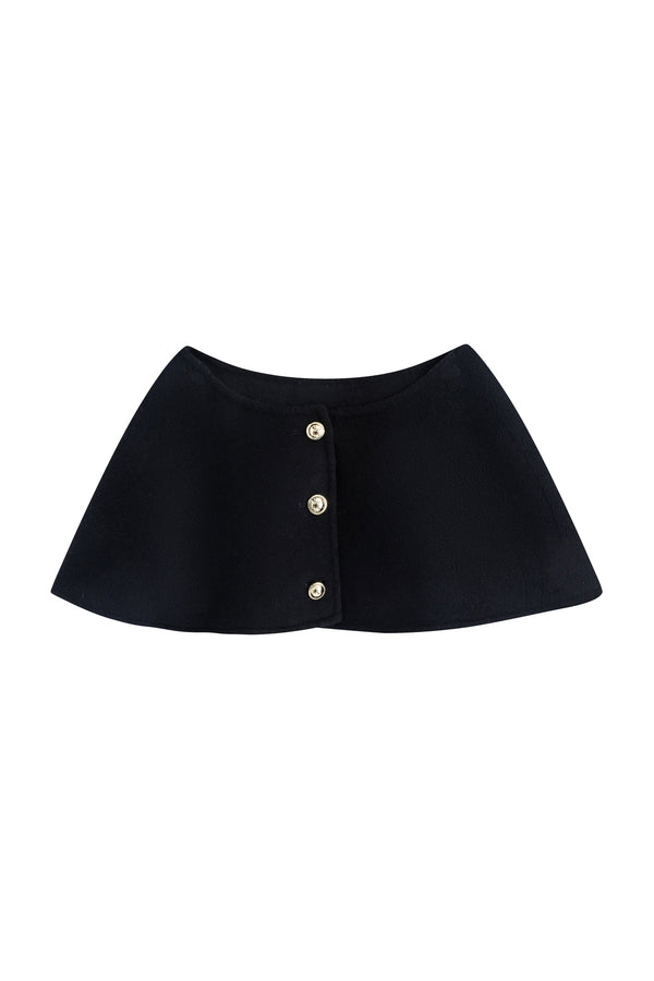 Black Long-Sleeve Base Shirt and Knitted Skirt Set-Up