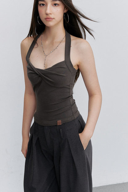 Cross-Knot V-Neck Knit Vest