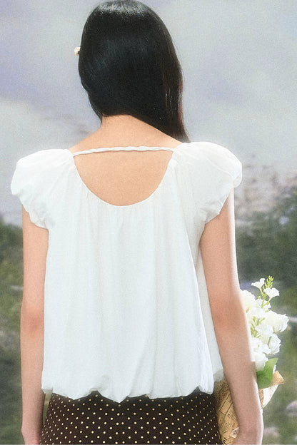 Retro Puff Sleeve Babydoll Blouse