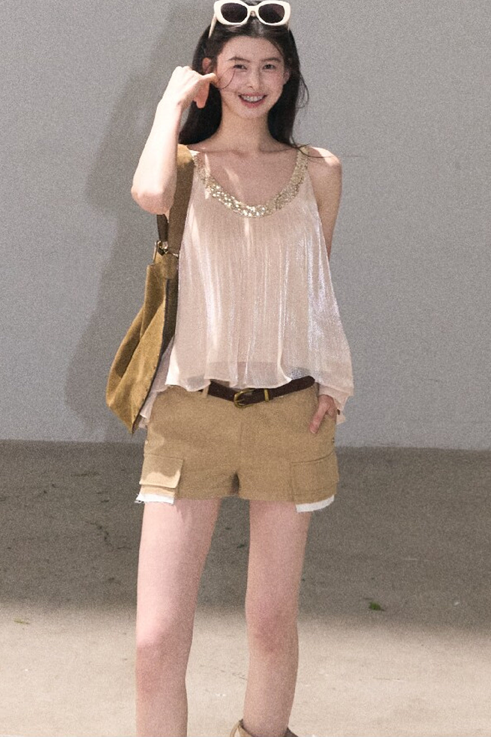Gold Sequin Lace Top