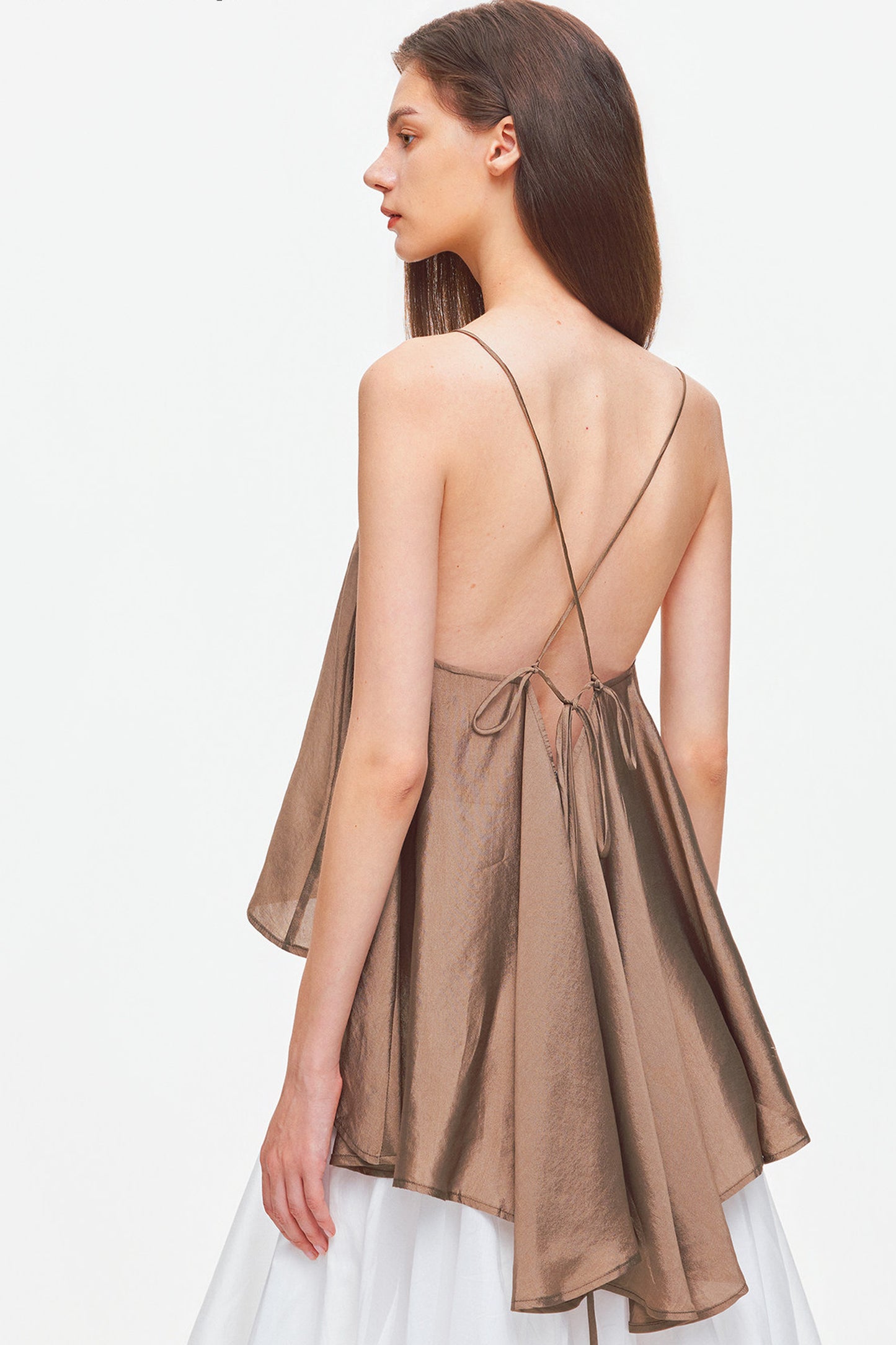 Asymmetrical Satin Camisole Top