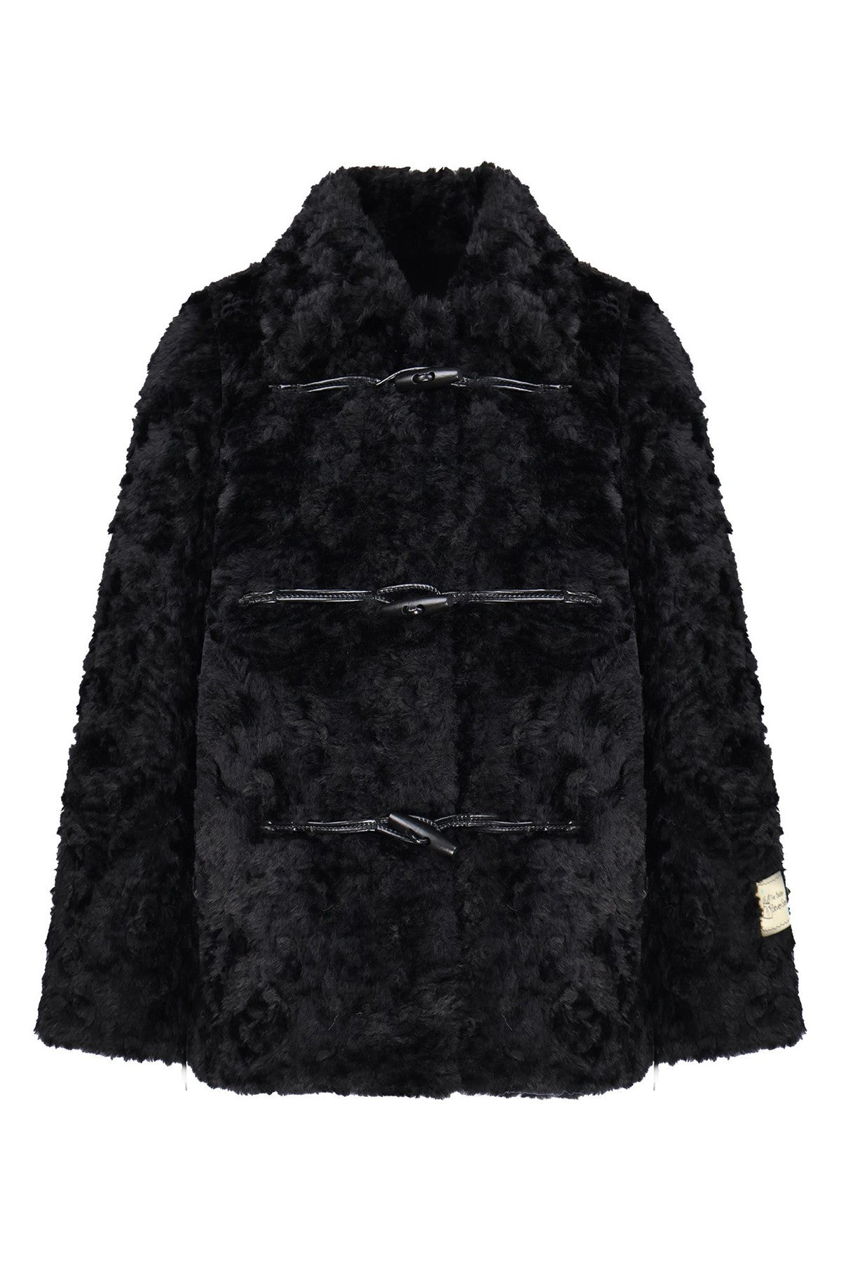 Wool Fur Horn Button Coat and Pants Set-Up