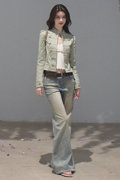 Style Pure Cotton Sand-Washed Jacket