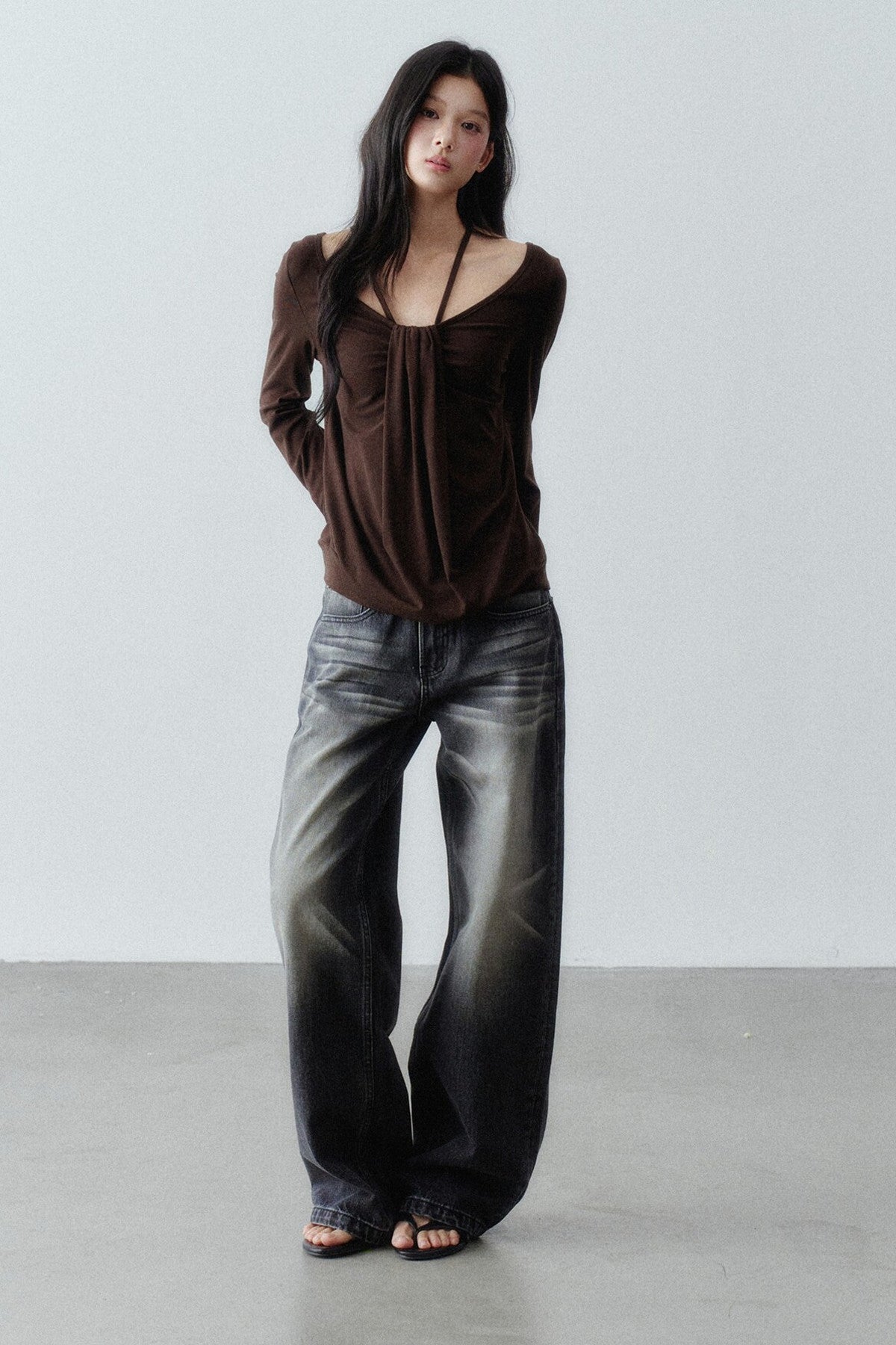 Lyocell Wool Large Round Neck T-shirt