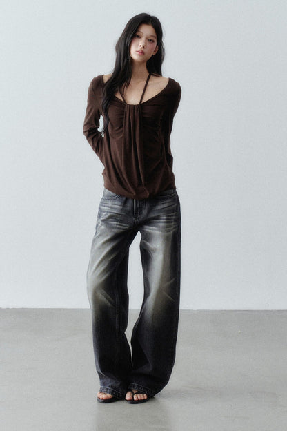 Lyocell Wool Large Round Neck T-shirt