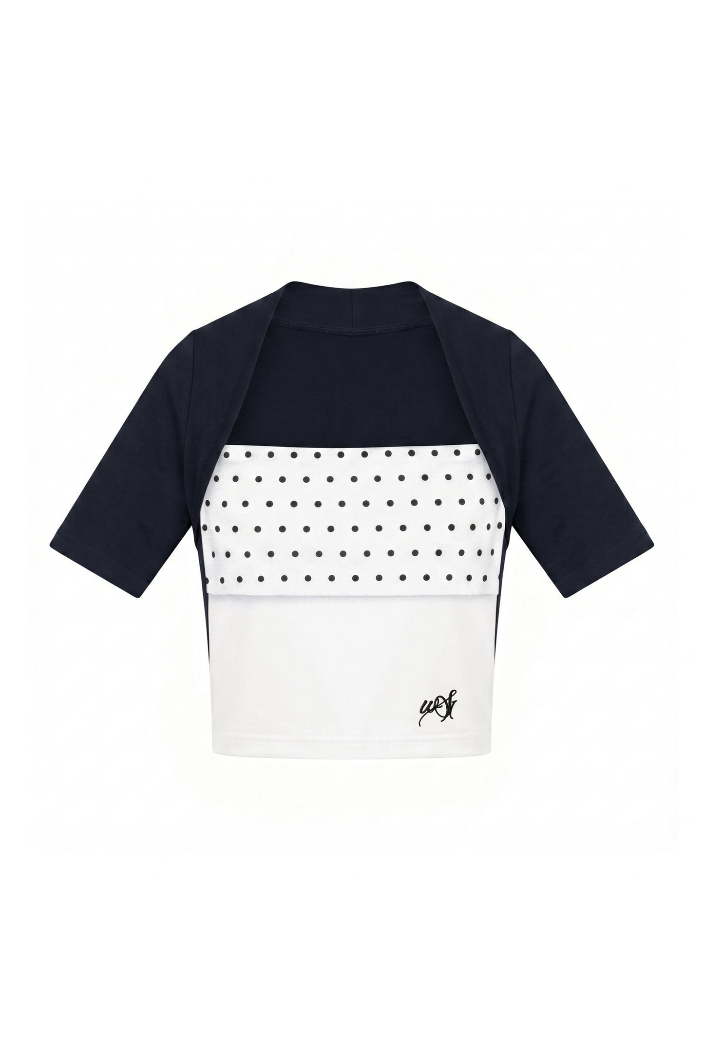 Polka Dot Mid-Sleeve Top Set-Up