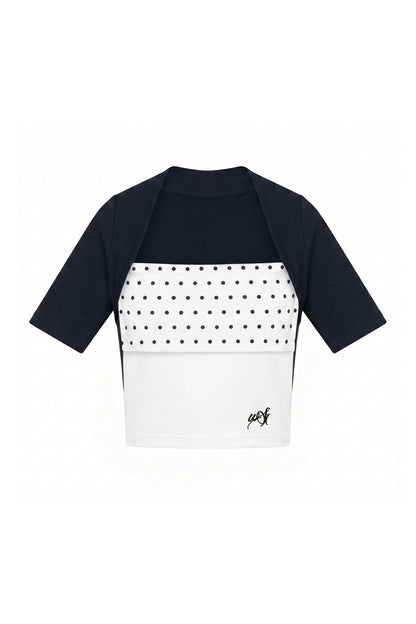 Polka Dot Mid-Sleeve Top Set-Up