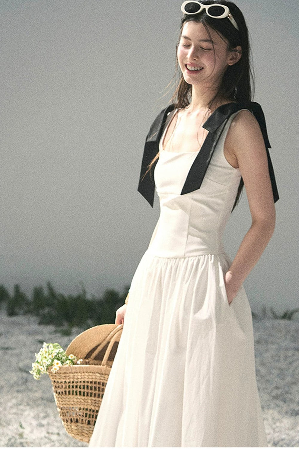 Vestido de tirantes de estilo francés