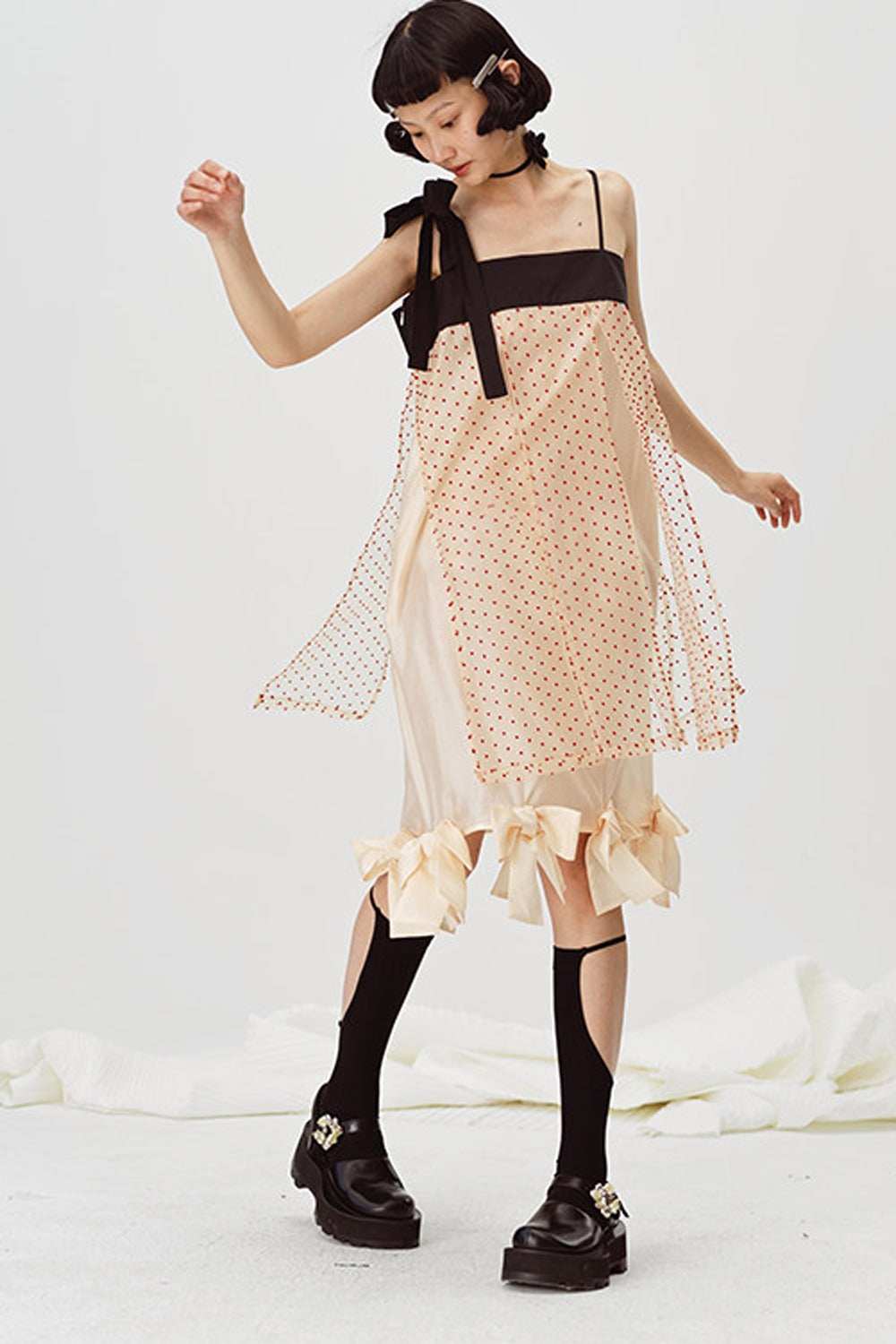 Fragmented Bowknot Strap Dress