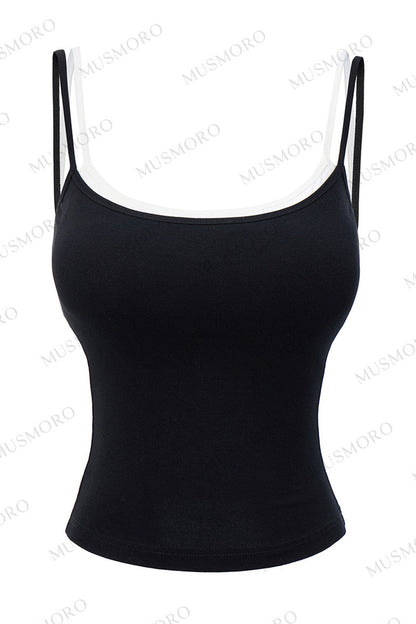 Contrasting Mesh Camisole Top