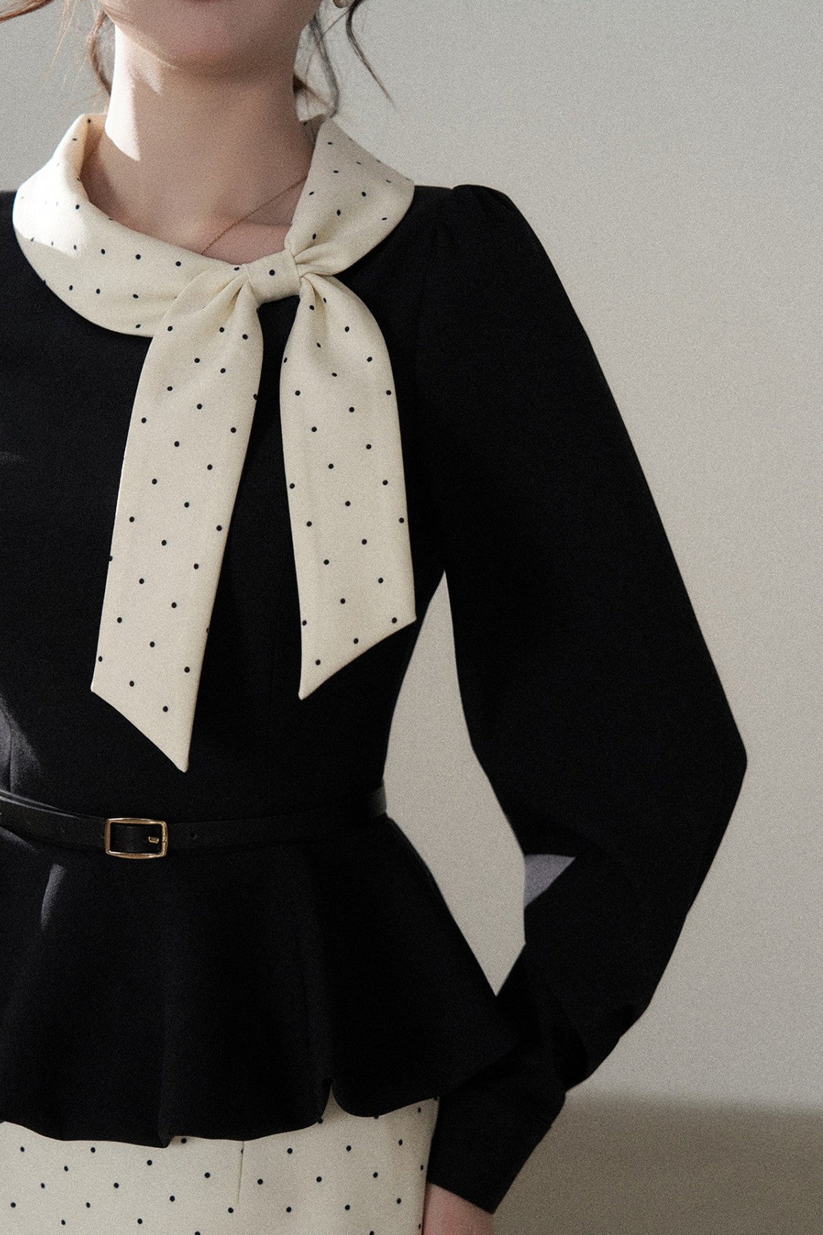Bow Lantern Sleeve Skirt and Top Set-Up