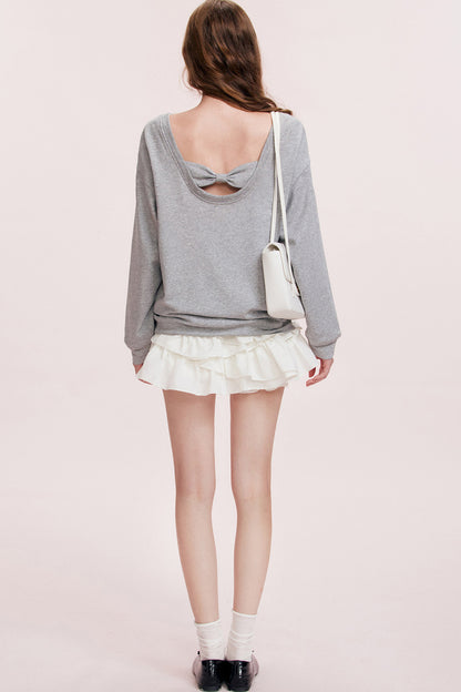 Romantic Lace Bow Sweatshirt