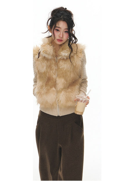 Eco-Fur Vest and Pants Set-Up