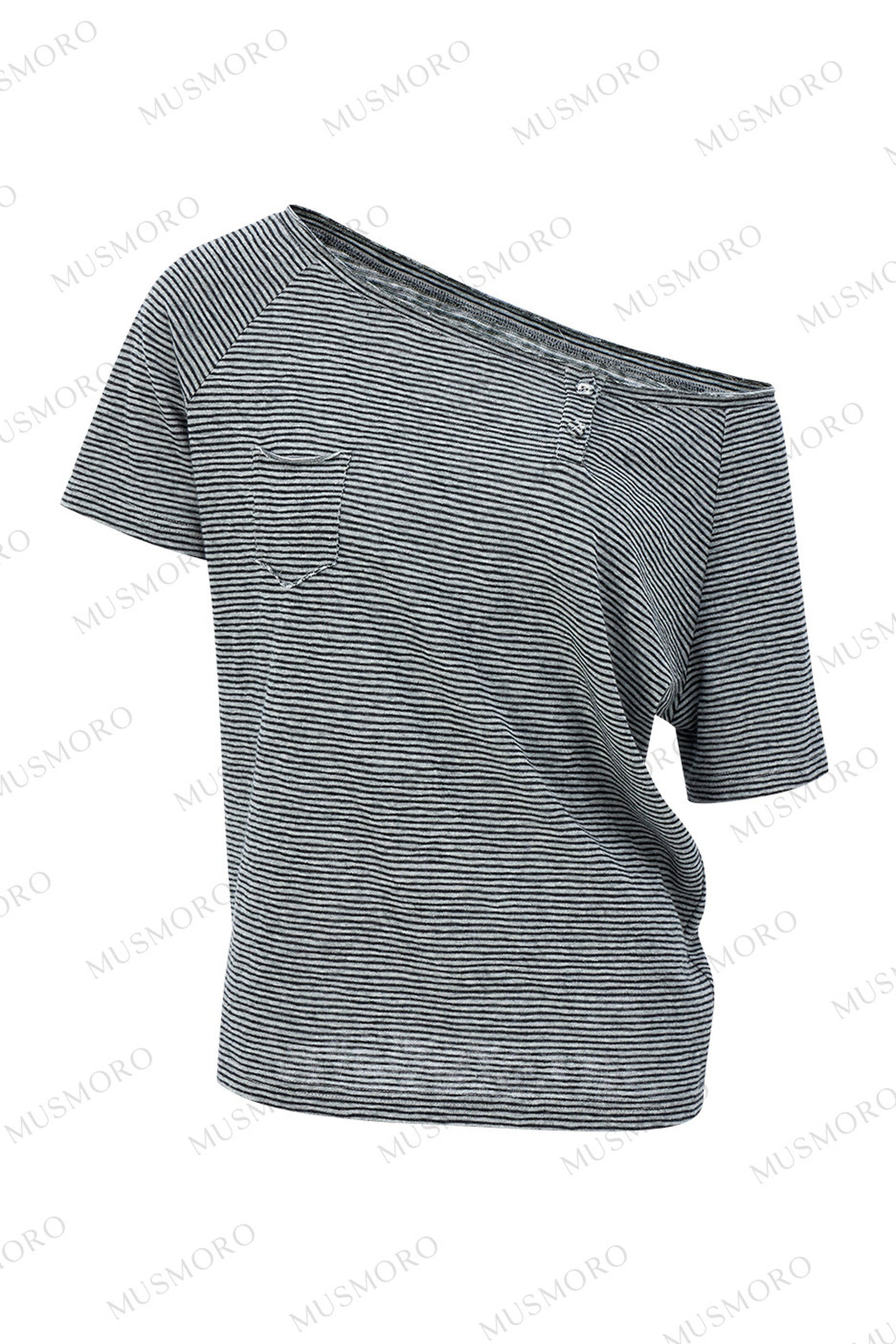 Fine Striped Double-Layered Top