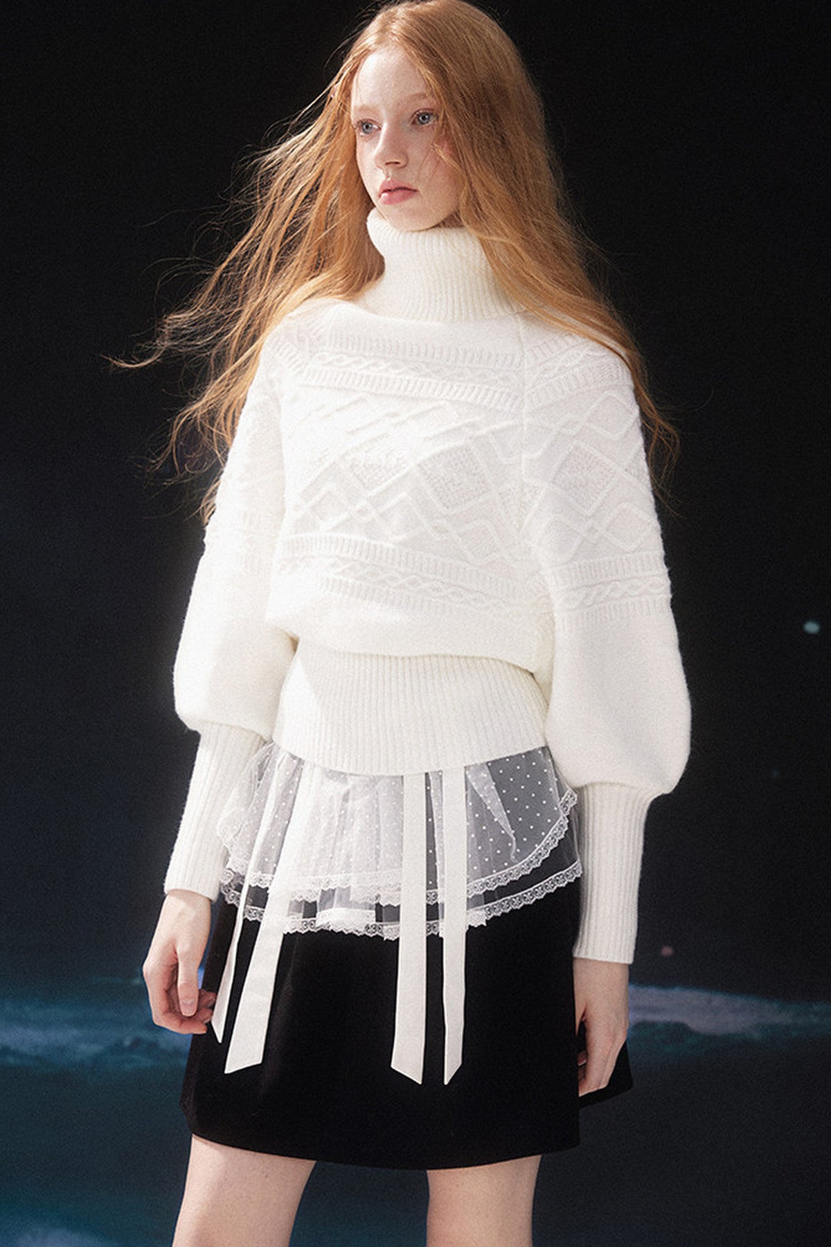 High-Waisted Mesh Tiered Skirt