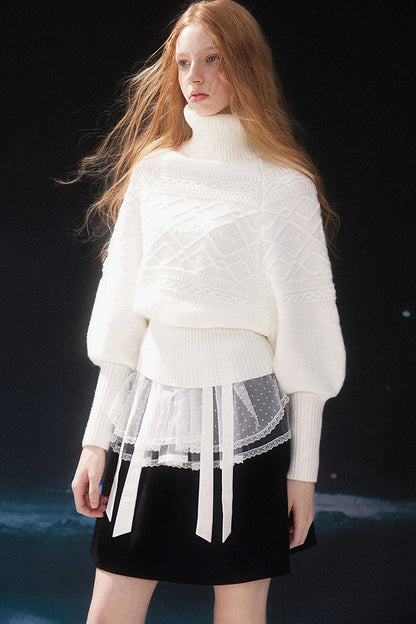 High-Waisted Mesh Tiered Skirt