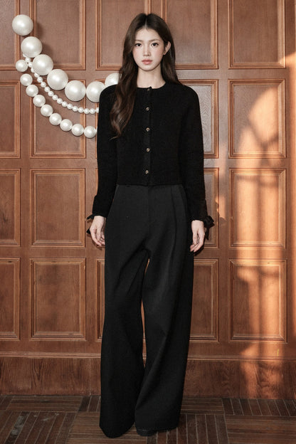 Low-Waisted Wide-Leg Trousers