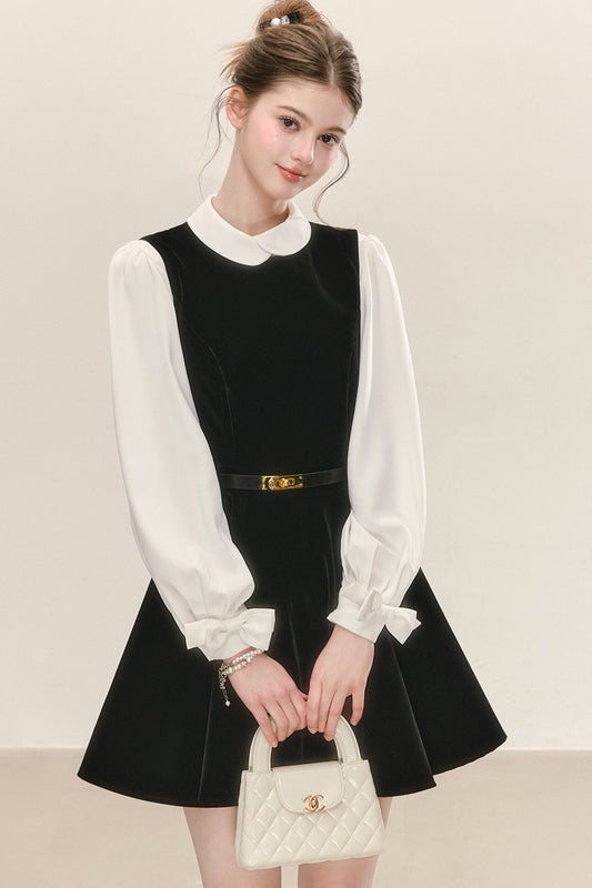 Black Velvet Sleeveless Tank Dress