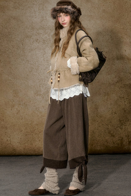 Retro Wide-Leg Cropped Pants