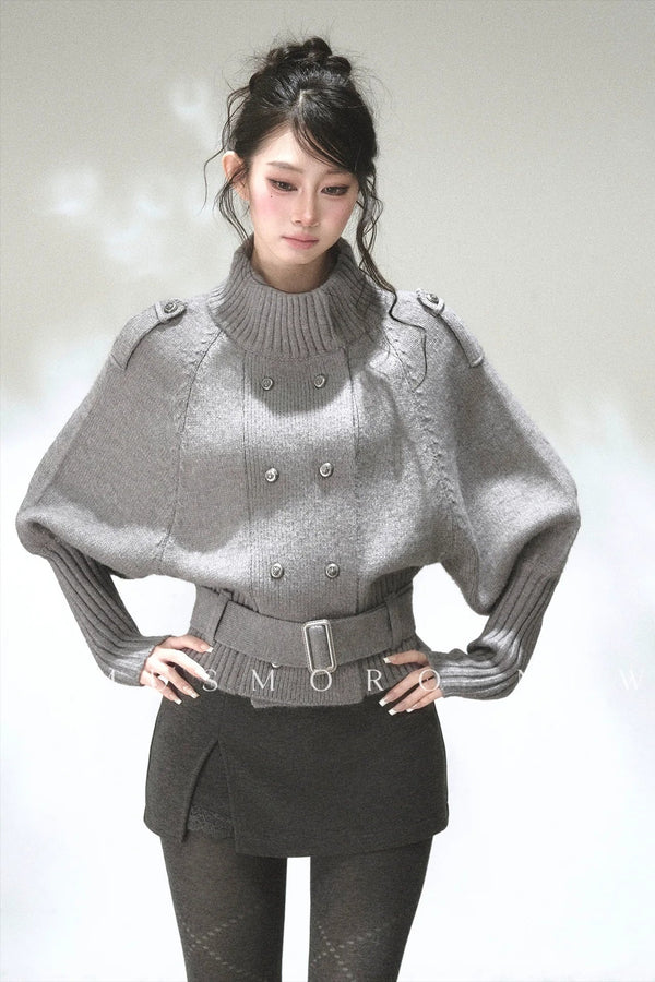 Vertical Ribbed Batwing Cape Jacket