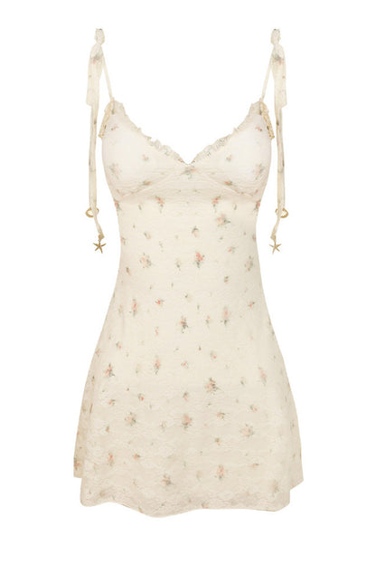 Floral Lace Bodycon Strap Dress