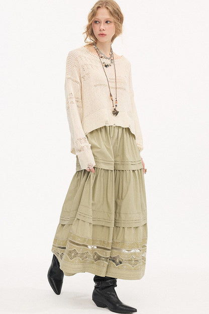Elegant Lace A-Line Skirt
