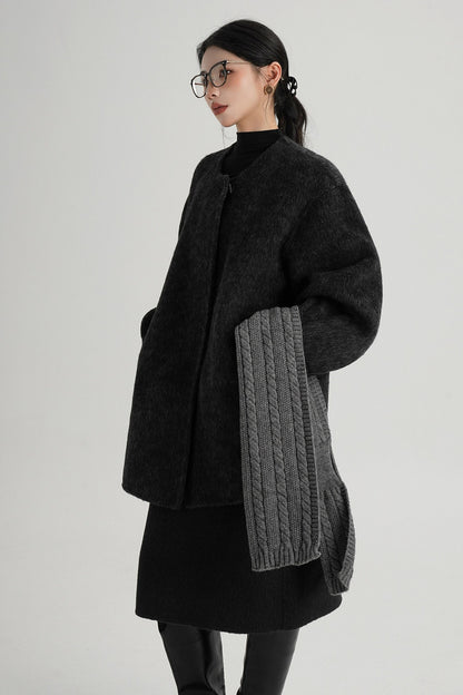 Scarf Collar Double-Sided Wool Coat