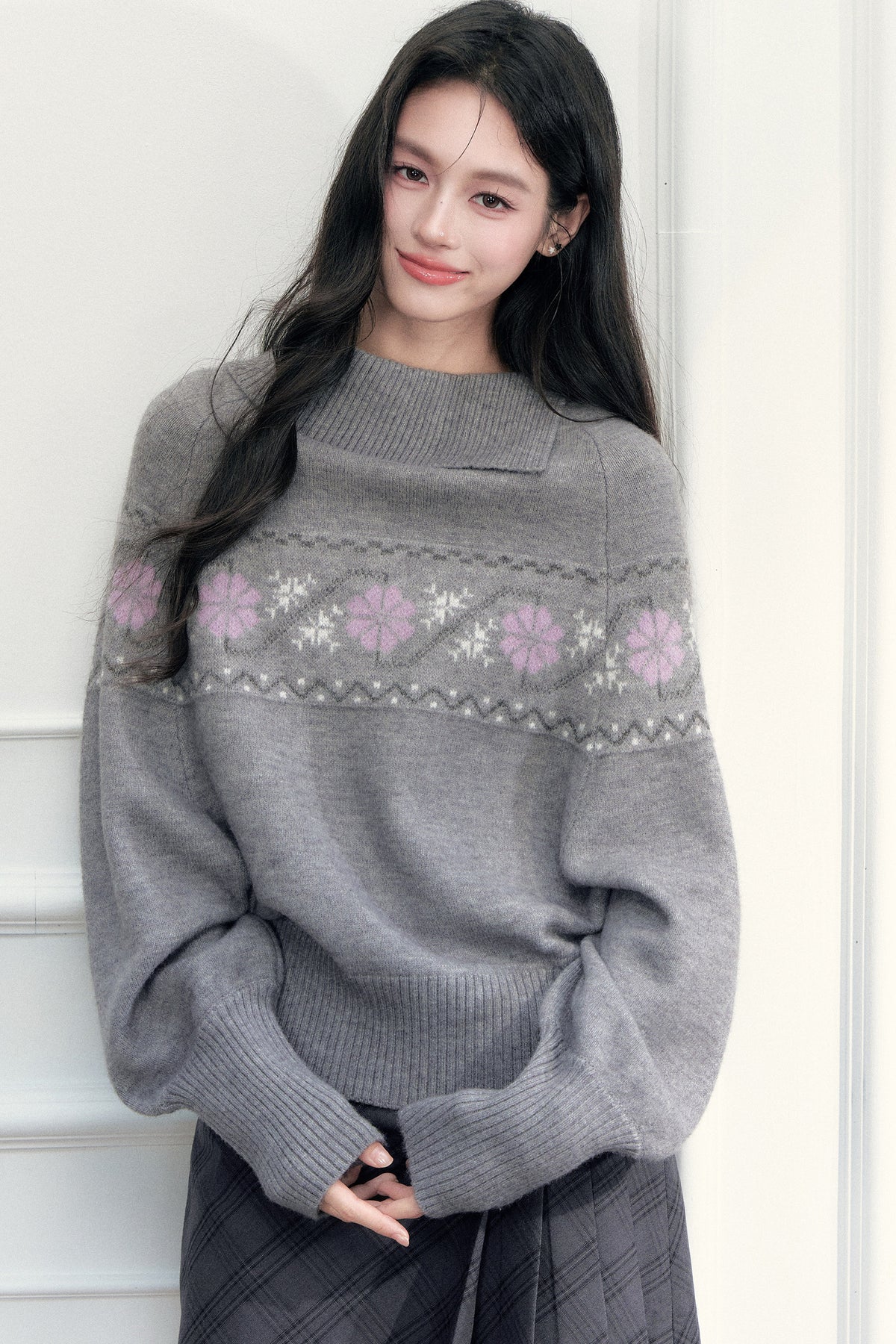 Fair Isle Jacquard Batwing Sweater
