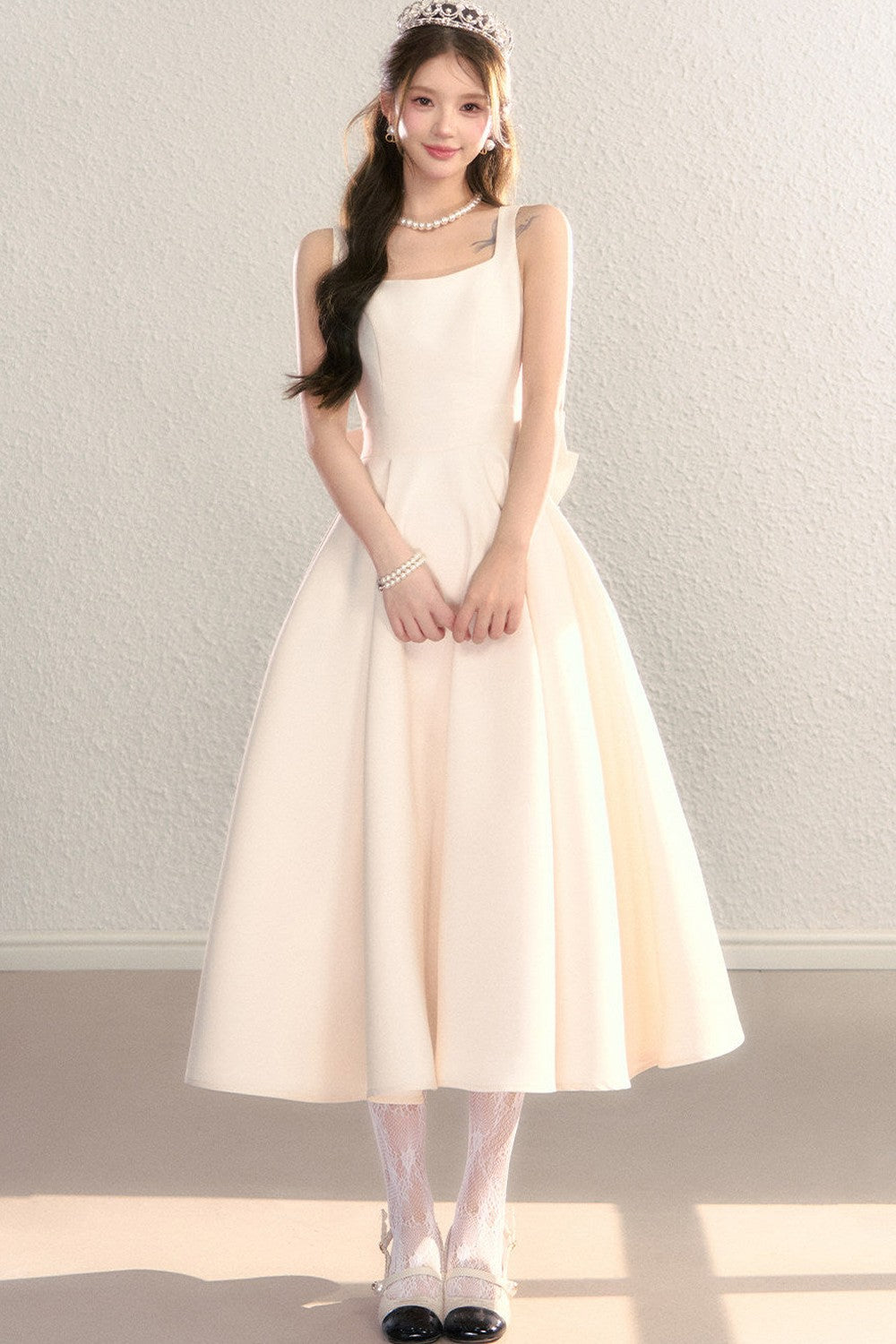 Exquisite French Spaghetti Strap Dress