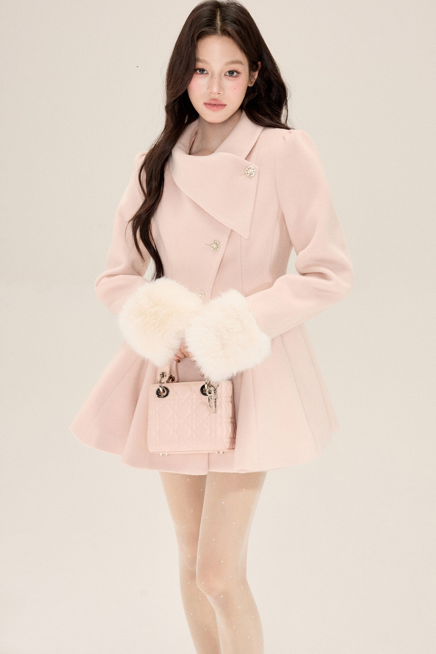 Princess Style Woolen Dress Coat