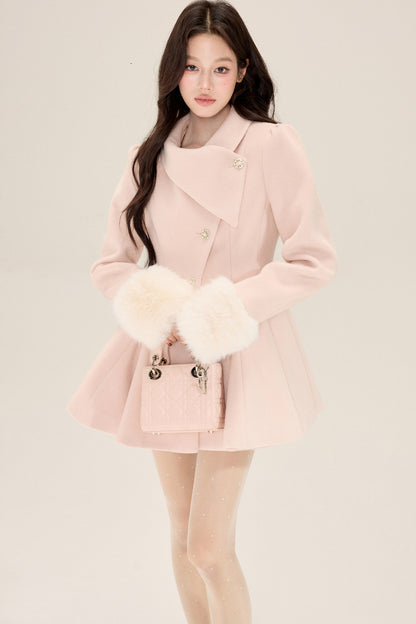 Princess Style Woolen Dress Coat